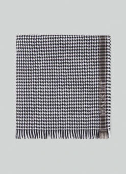 Hackett London HOUNDSTOOTH WOOL SCARF