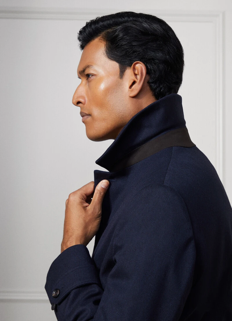 Hackett London WATER REPELLENT GABARDINE WOOL COAT - Image 2