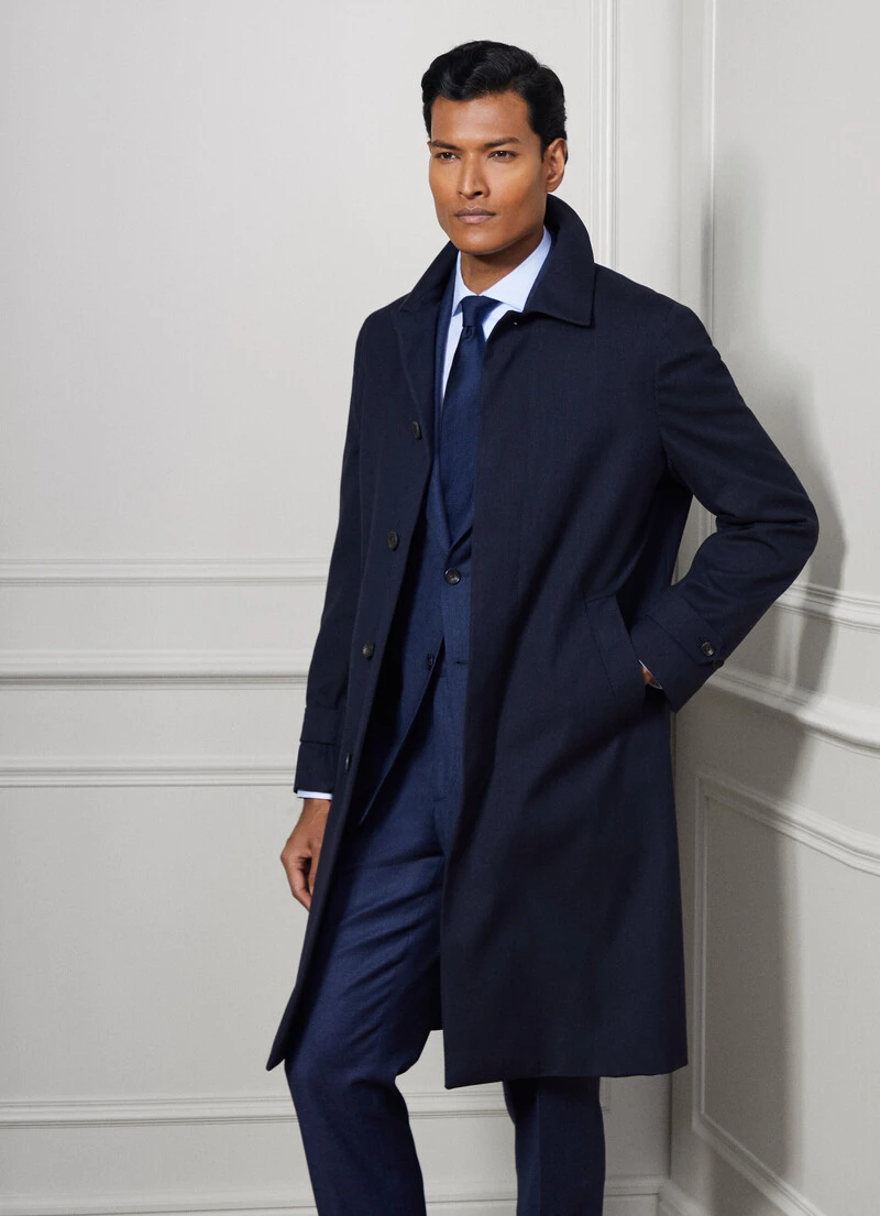 Hackett London WATER REPELLENT GABARDINE WOOL COAT - Image 4