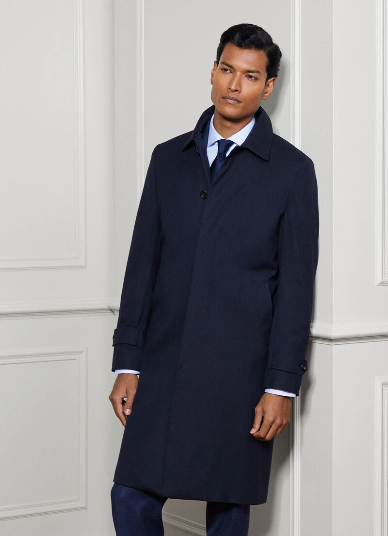 Hackett London WATER REPELLENT GABARDINE WOOL COAT - Image 5