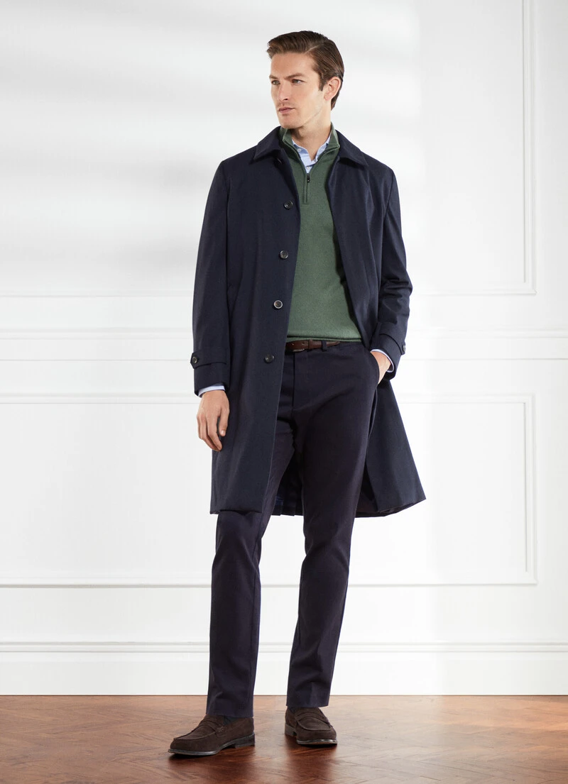 Hackett London WATER REPELLENT GABARDINE WOOL COAT - Image 6