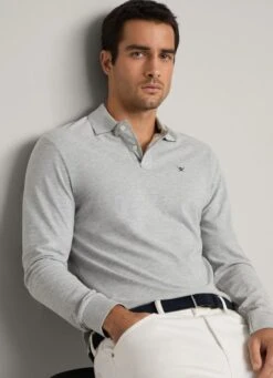 Hackett London SLIM FIT PIQUÉ LONG SLEEVE POLO