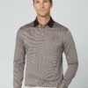 Hackett London SLIM FIT DOGSTOOTH JACQUARD LONG SLEEVE POLO