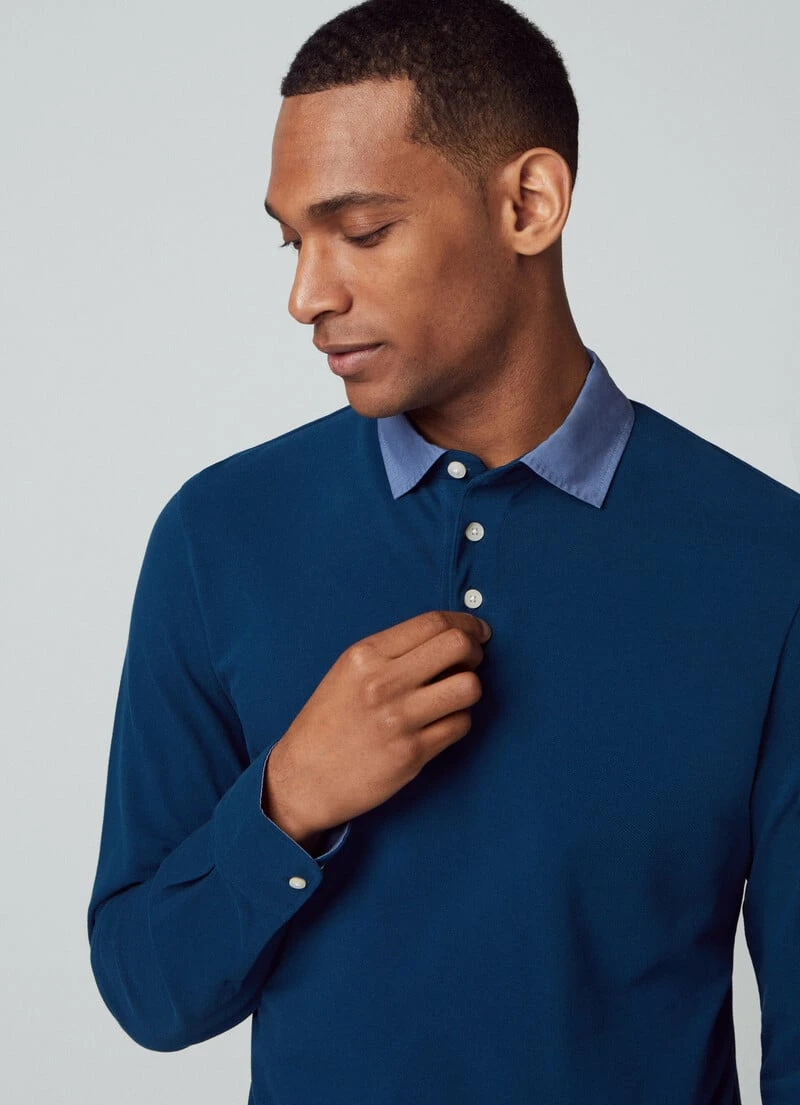 Hackett London SLIM FIT LONG SLEEVE POLO