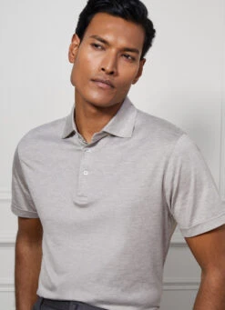 Hackett London COTTON AND SILK POLO SHIRT