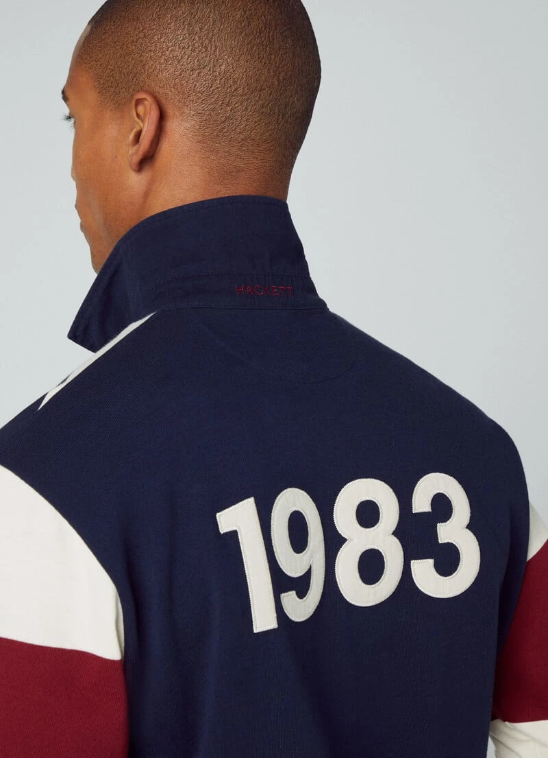Hackett London HERITAGE CLASSIC FIT STRIPLE LONG SLEEVE POLO - Image 4