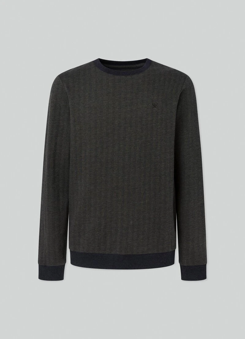 Hackett London CREW NECK HERRINGBONE JUMPER - Image 5