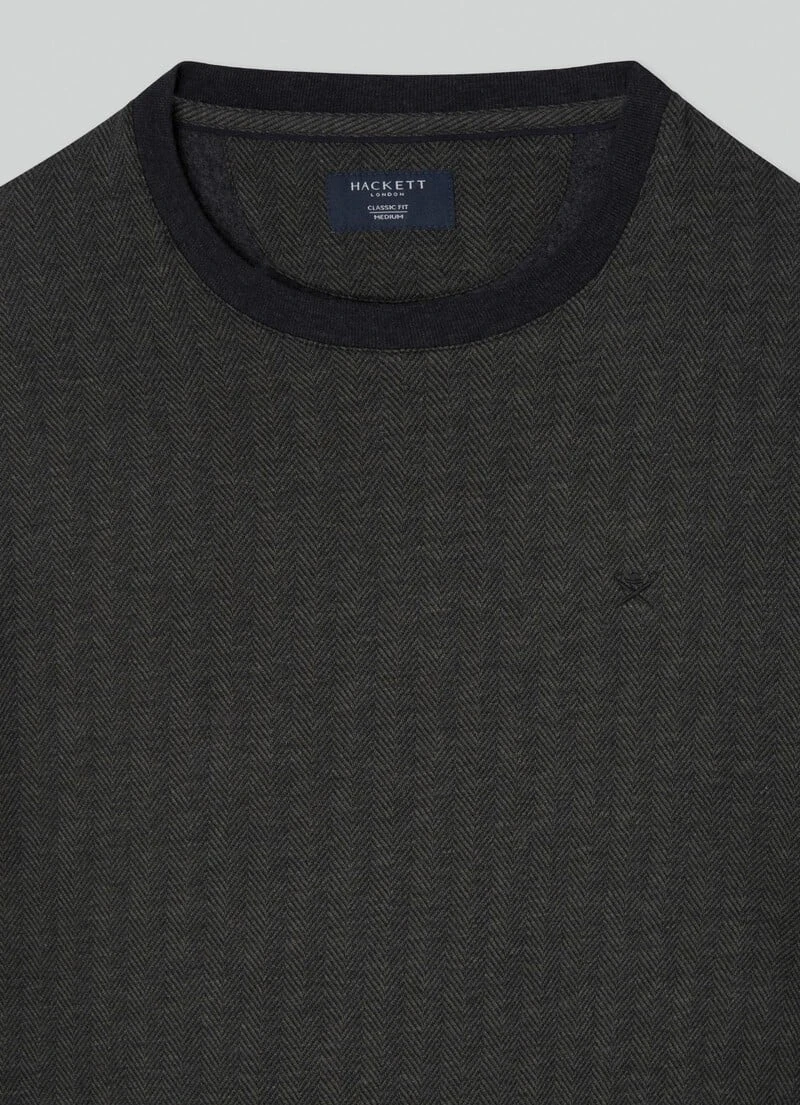 Hackett London CREW NECK HERRINGBONE JUMPER - Image 7