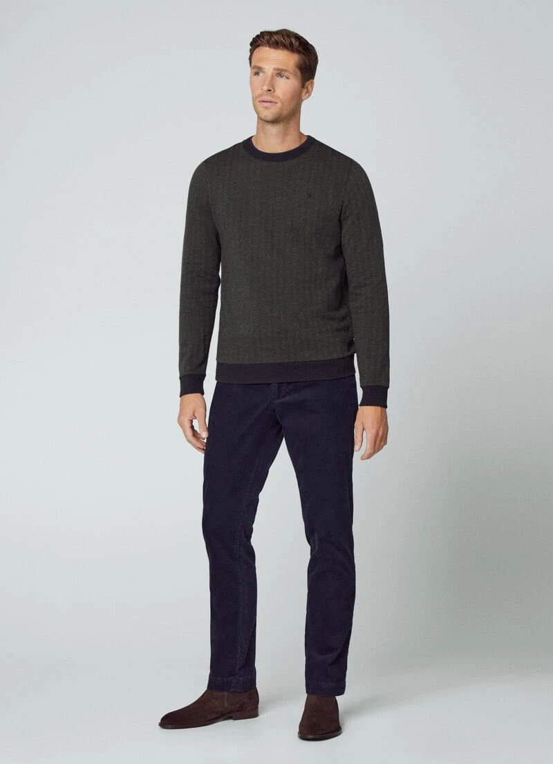 Hackett London CREW NECK HERRINGBONE JUMPER - Image 4