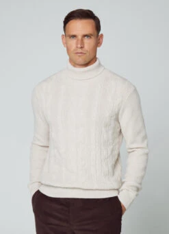 Hackett London WOOL AND CASHMERE TURTLENECK JUMPER