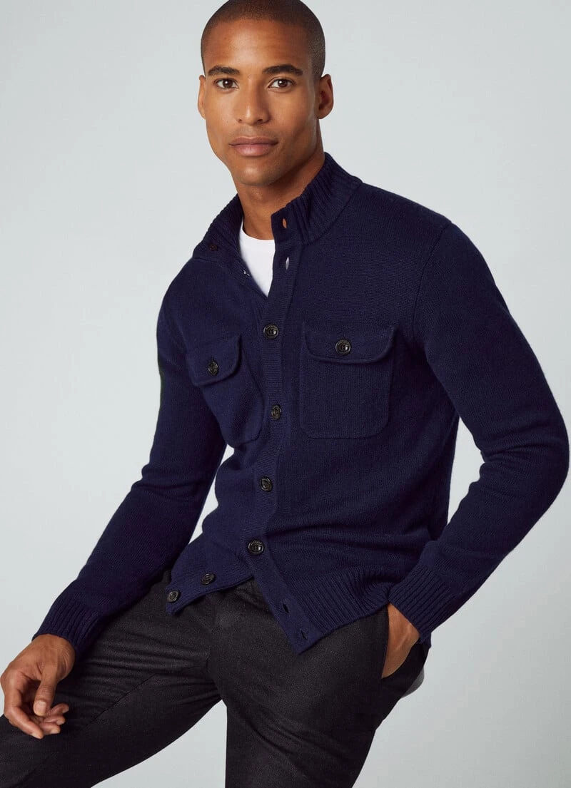 Hackett London WOOL AND CASHMERE CARDIGAN