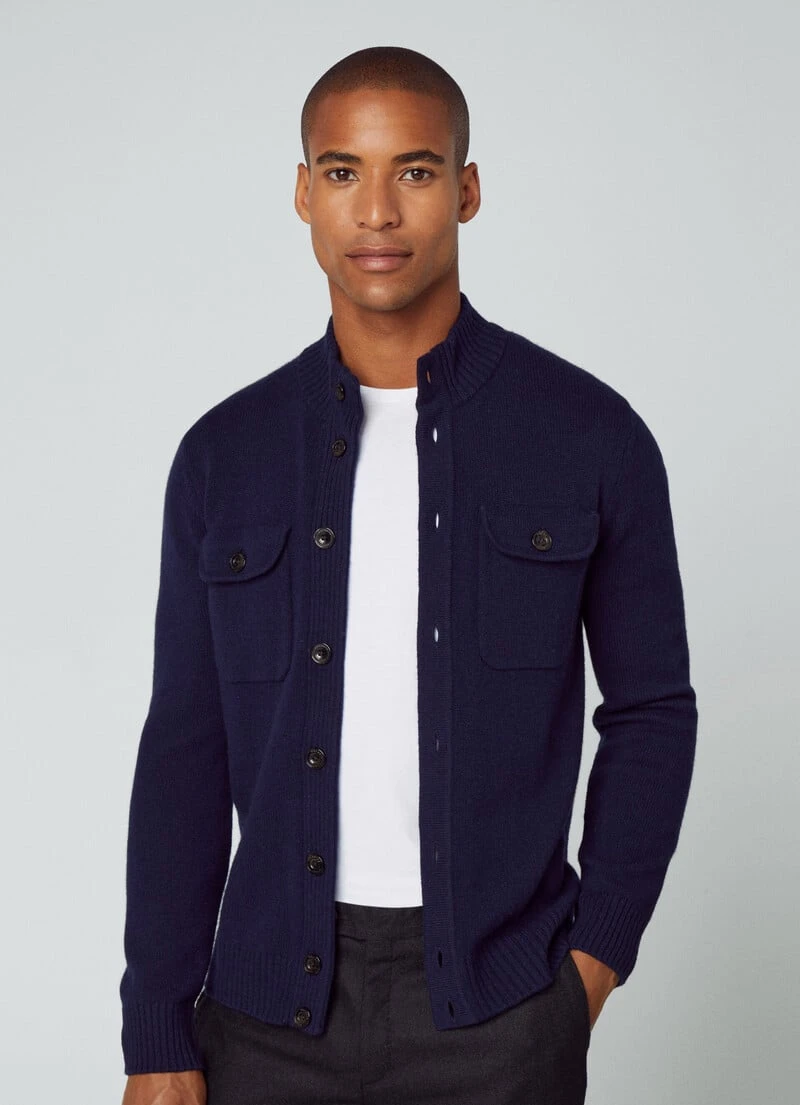 Hackett London WOOL AND CASHMERE CARDIGAN - Image 4