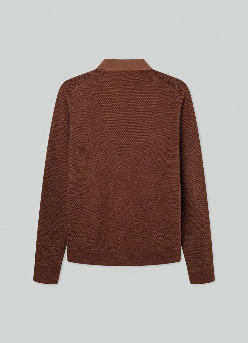 Hackett London MERINO WOOL KNIT POLO SHIRT - Image 6