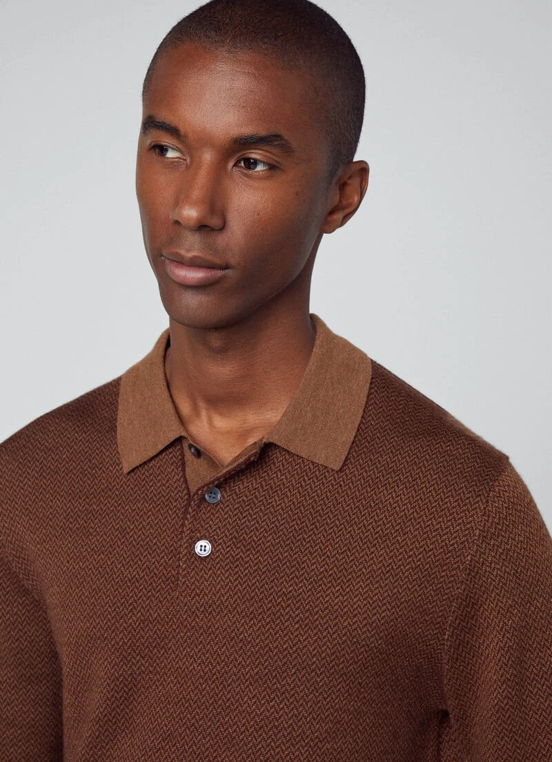 Hackett London MERINO WOOL KNIT POLO SHIRT - Image 2