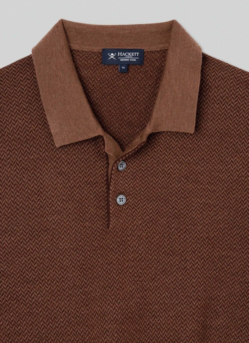 Hackett London MERINO WOOL KNIT POLO SHIRT - Image 7