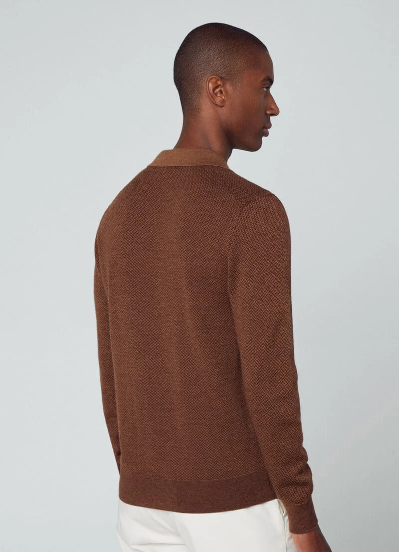 Hackett London MERINO WOOL KNIT POLO SHIRT - Image 3