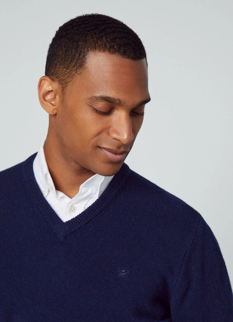 Hackett London V-NECK WOOL JUMPER - Image 2