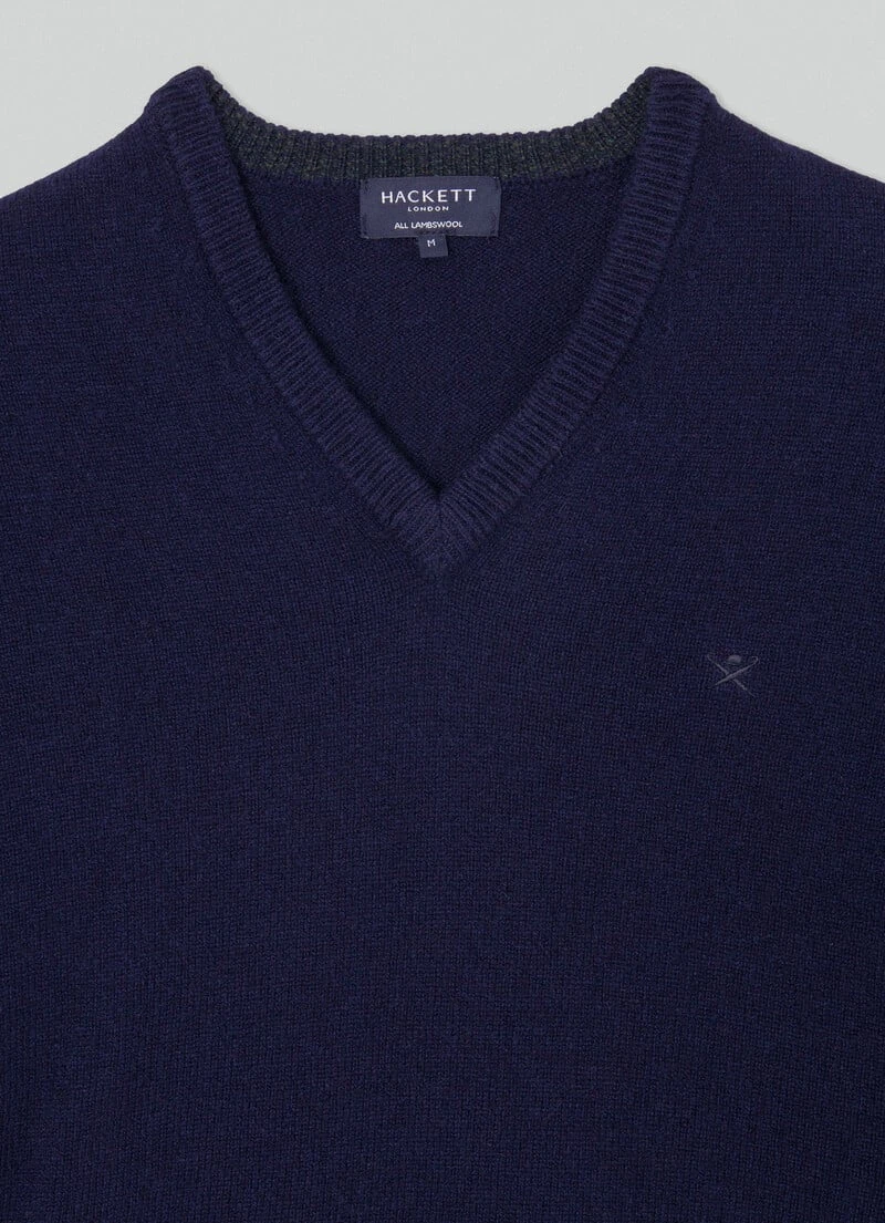 Hackett London V-NECK WOOL JUMPER - Image 7