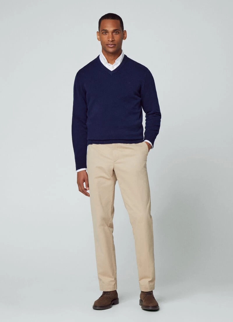 Hackett London V-NECK WOOL JUMPER - Image 4