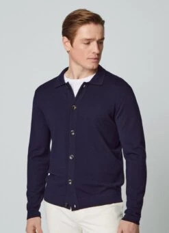 Hackett London MERINO WOOL KNIT OVERSHIRT