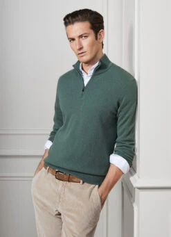 Hackett London HALF-ZIP CASHMERE JUMPER