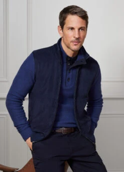 Hackett London SUEDE AND WOOL GILET